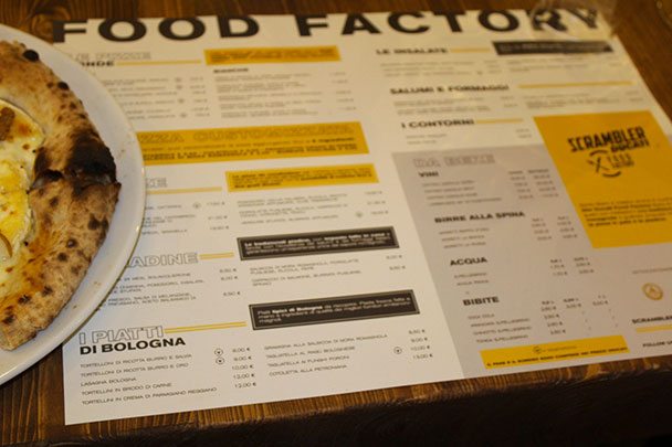 menù scrambler food factory