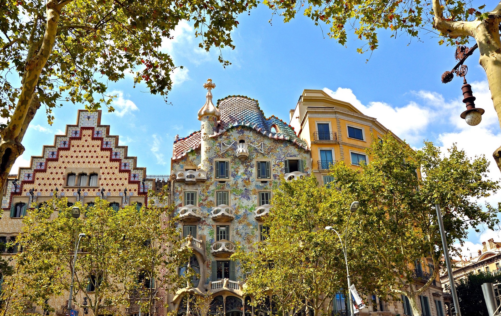 Le case di Gaudi su Passeig de Gracia, Barcellona